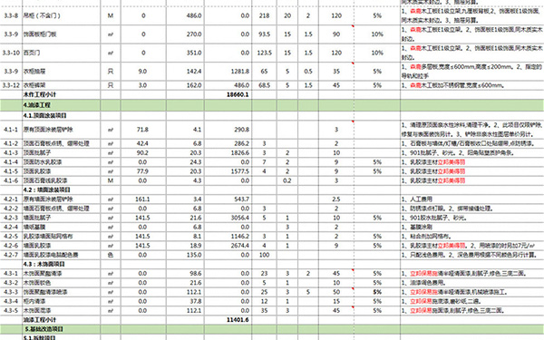 裝修報(bào)價單